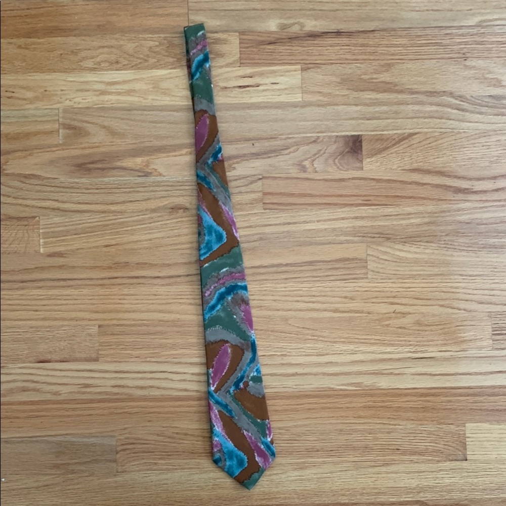 Multicolor Abstract Patterned Men's Tie
